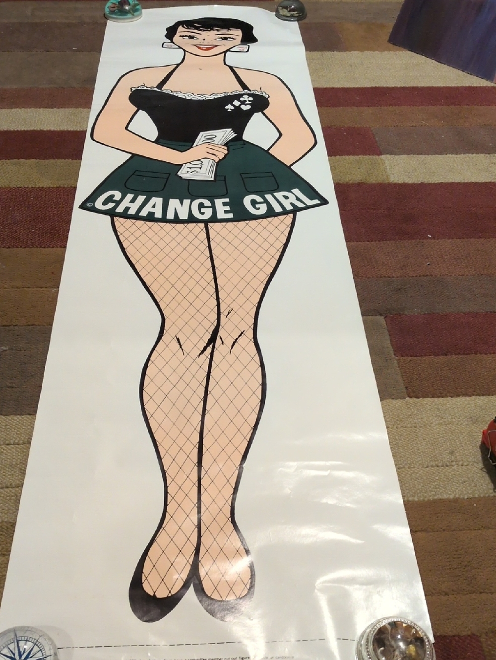Vintage 1950s Harold's Club Change Girl Poster Pin-up